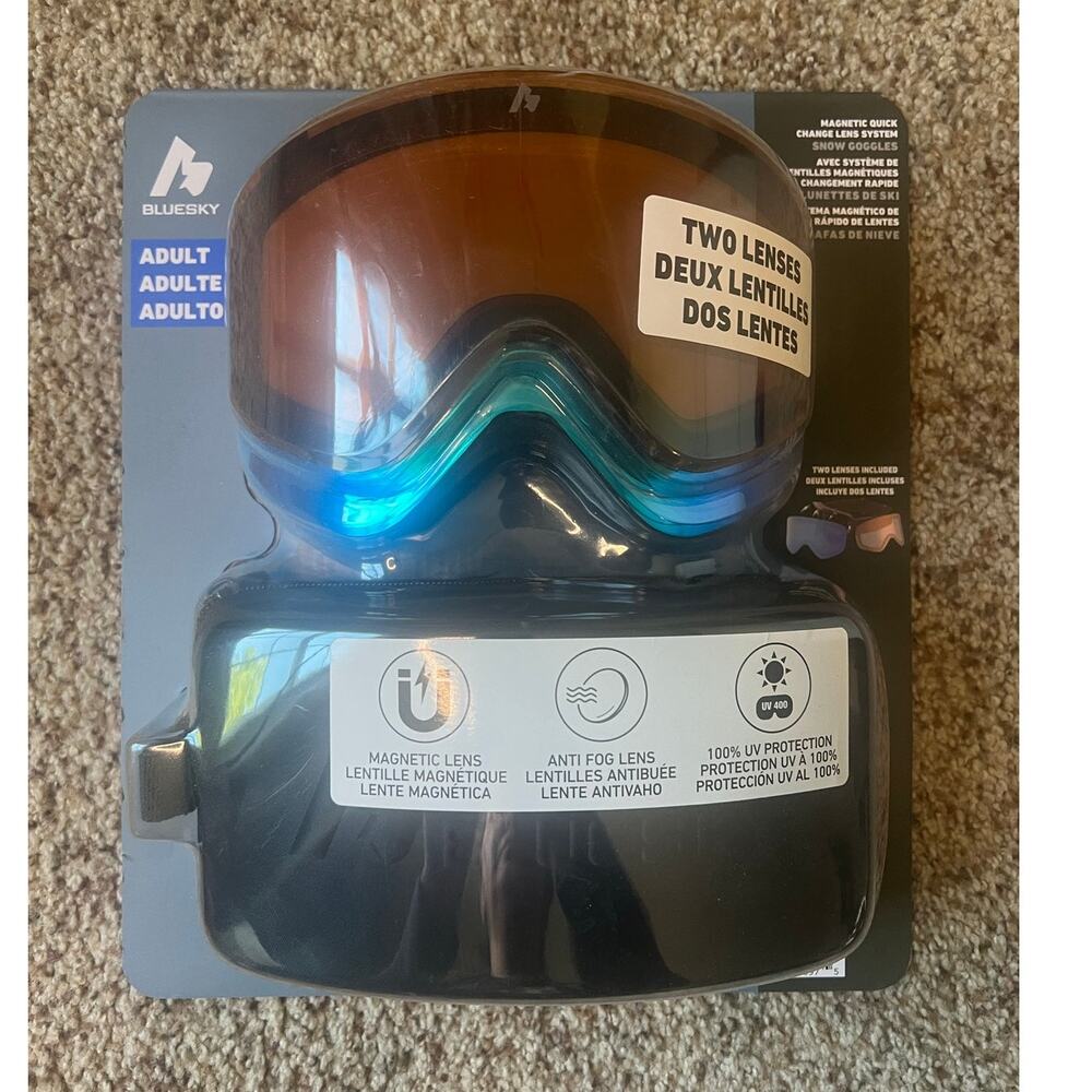 NWT Bluesky Snow Goggle with Magnetic Lens, Adult, Ski, Snowboard